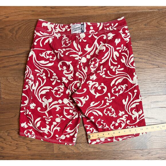 Converse One Star Circa 74 Red‎ Floral Star Logo Swim Trunks Shorts - Picture 6 of 12